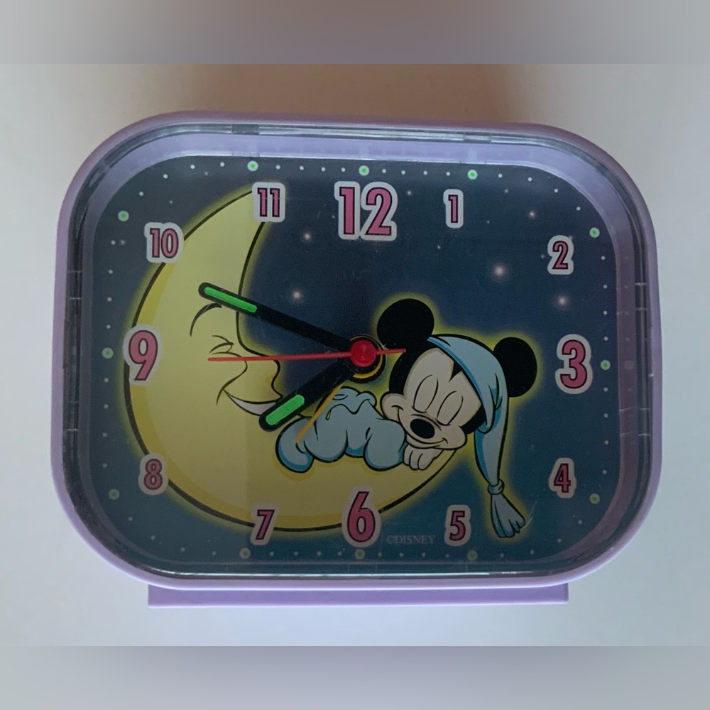 Disney Purple and Yellow Mickey Mouse Clock